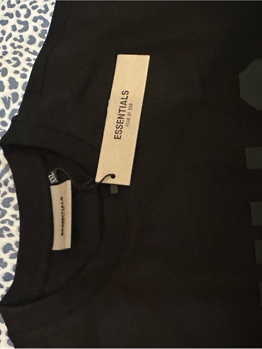 Essentials Black Crewneck Tee with Subtle Graphic